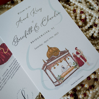 Illustrated Sikh wedding ceremony program for Anand Karaj