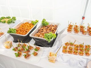 Caribbean catering spread