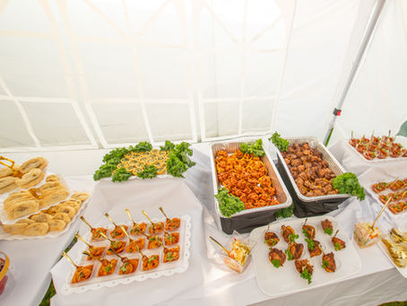 Caribbean grazing table for outdoor party