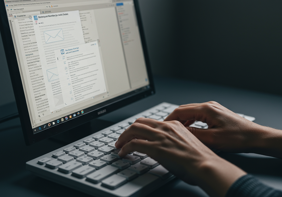 a booked entreprenueur responding to emails