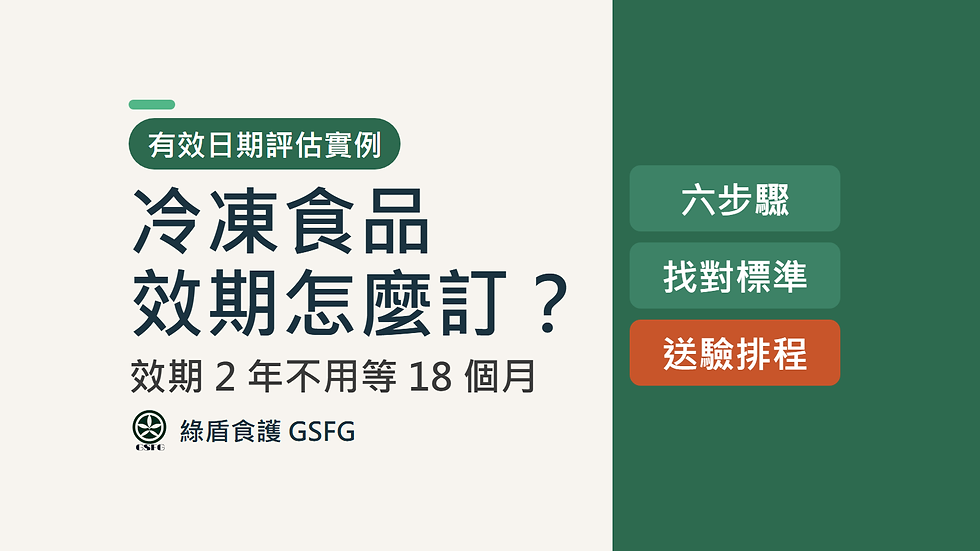 冷凍食品保存期限怎麼訂:有效日期評估六步驟、找對標準與送驗排程|綠盾食護