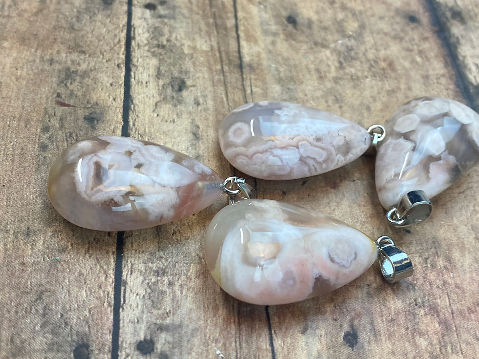 Miniatura: Cherry Blossom Agate Pendants