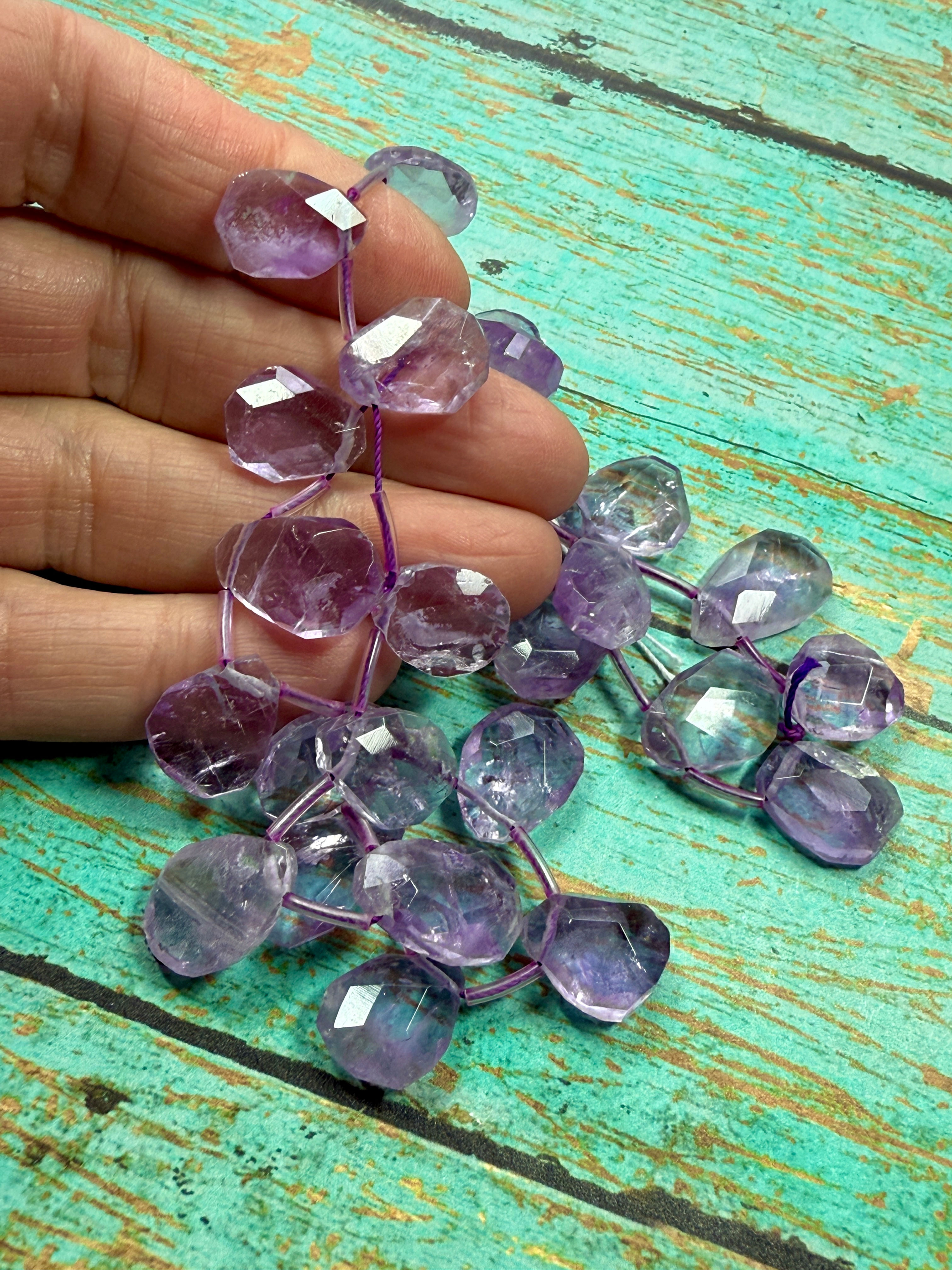 14-16x12mm Freeform Faceted Amethyst Nuggets