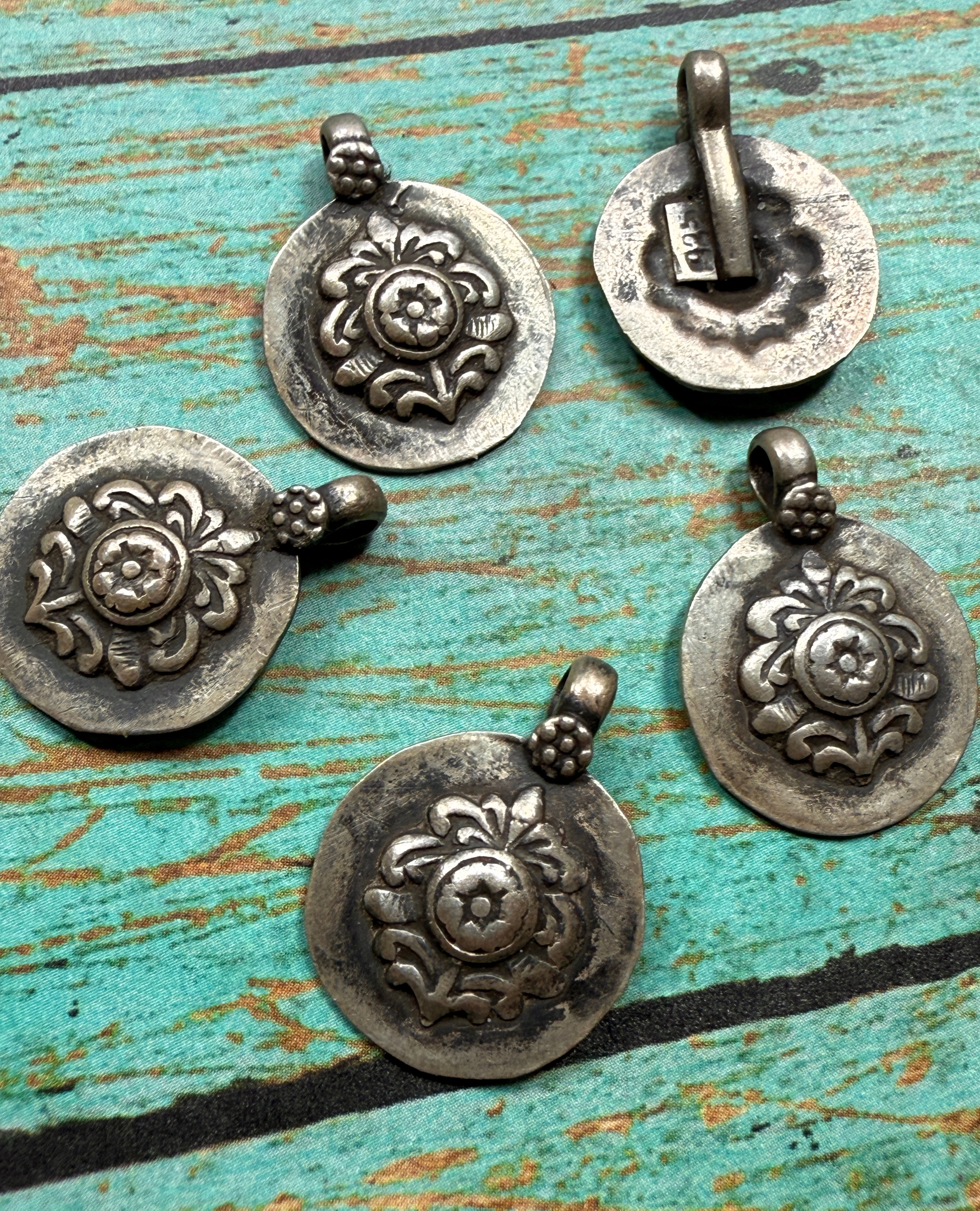 Vintage (1930's) Solid Silver Crest Dangle