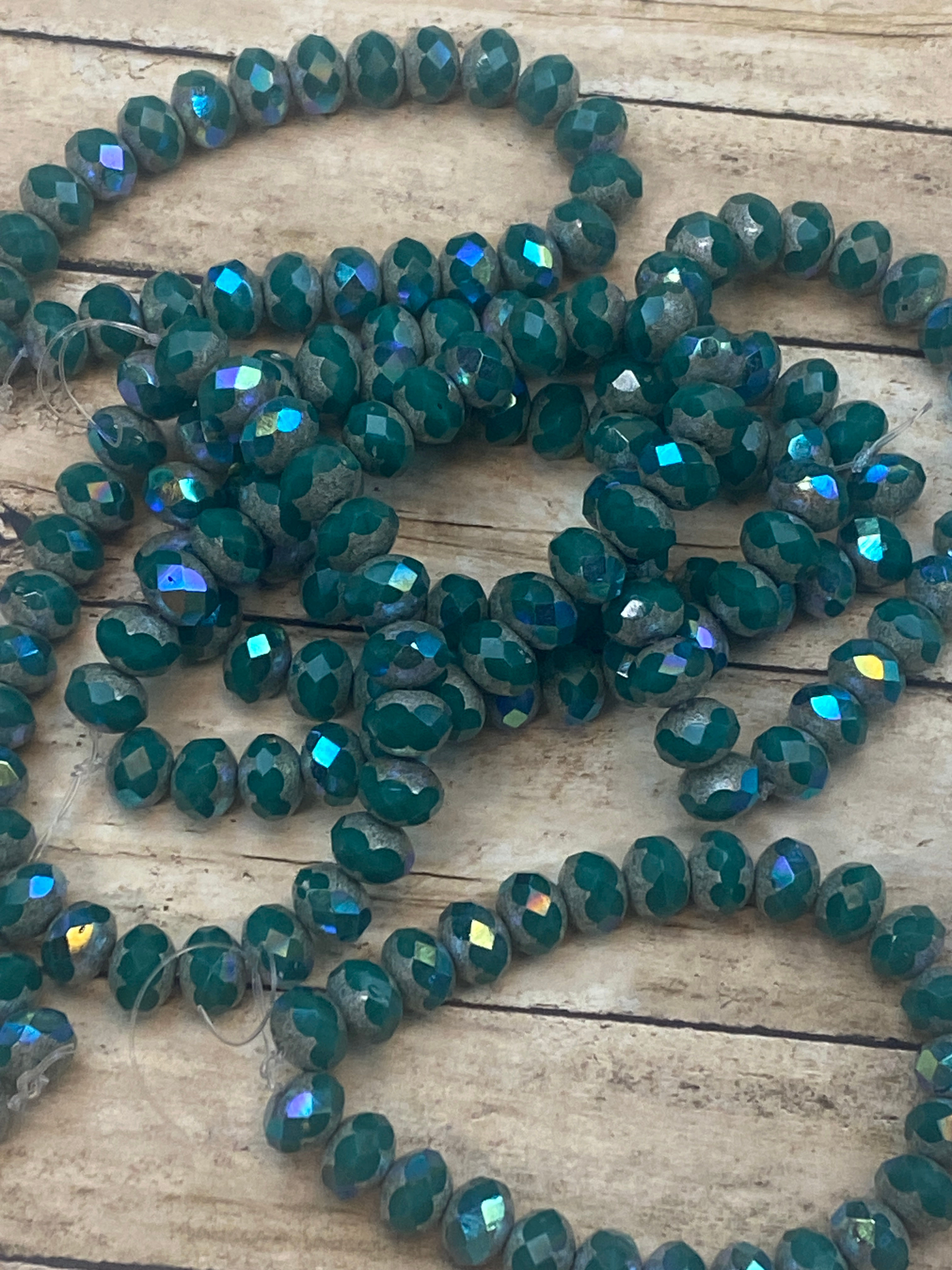 9x6mm Rondelle, Sea Green AB