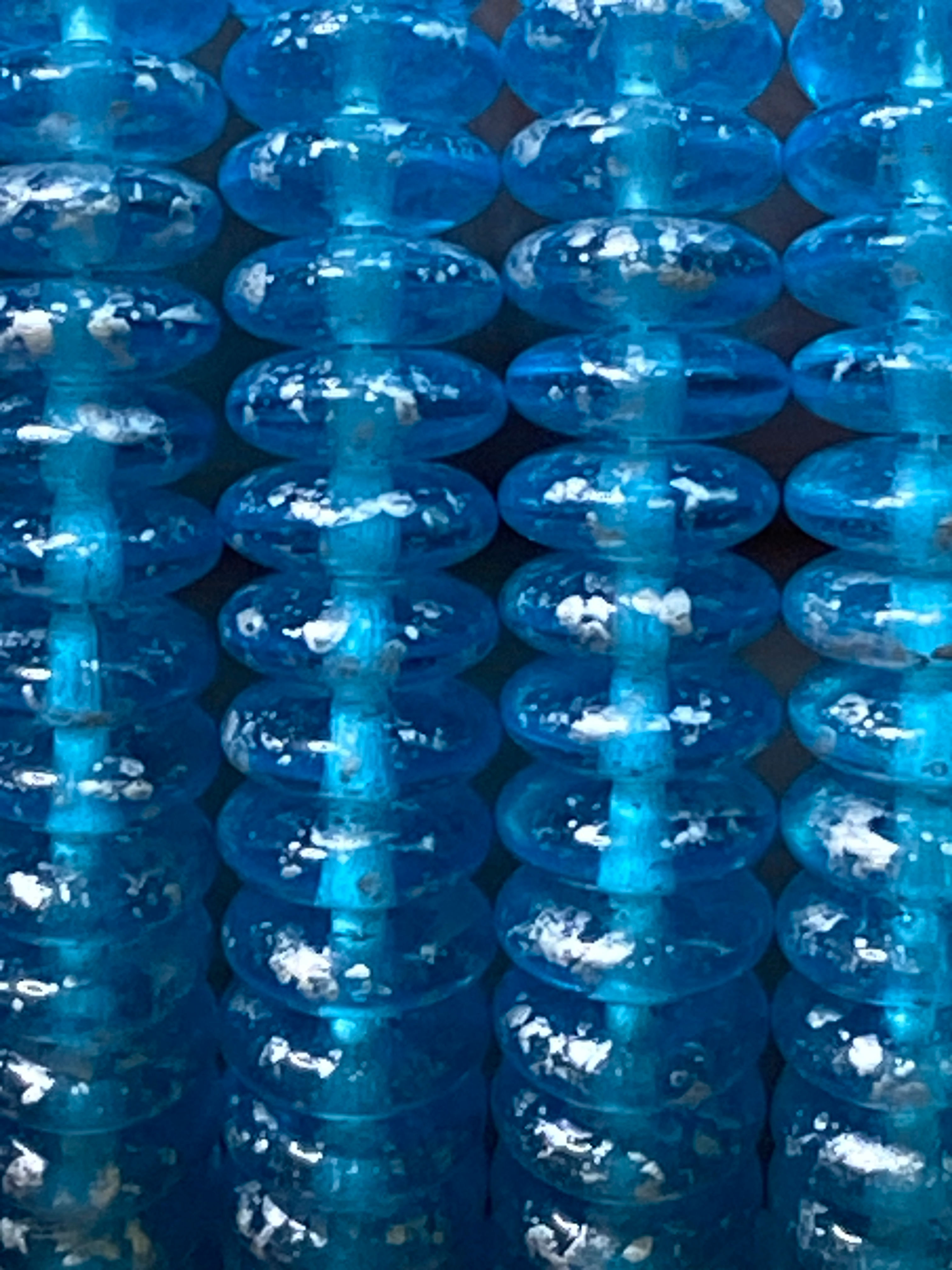 6mm Disc Spacer, Transparent Aqua Blue with Silver Finish