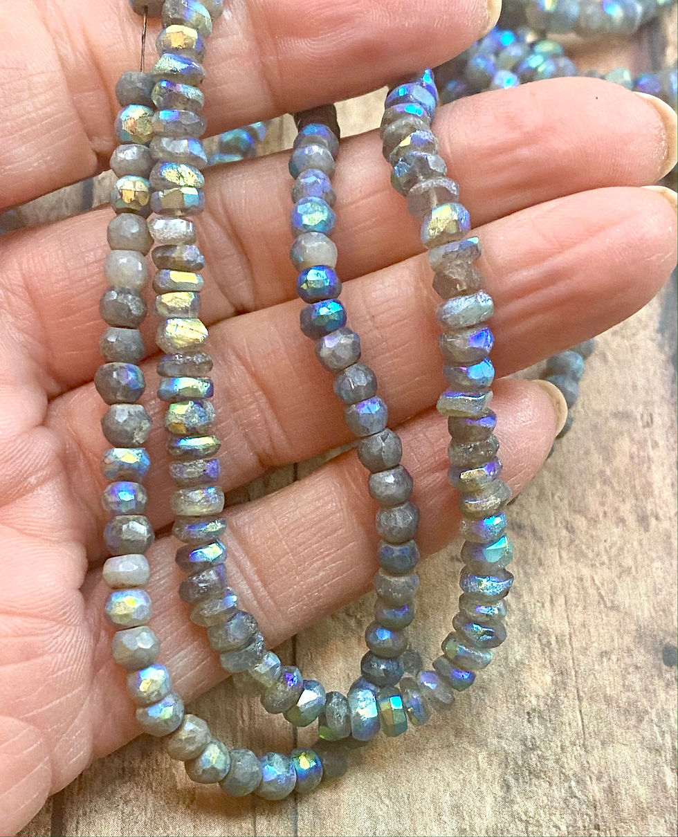 Miniature : 5mm Labradorite AB Rondelle Bead Strands