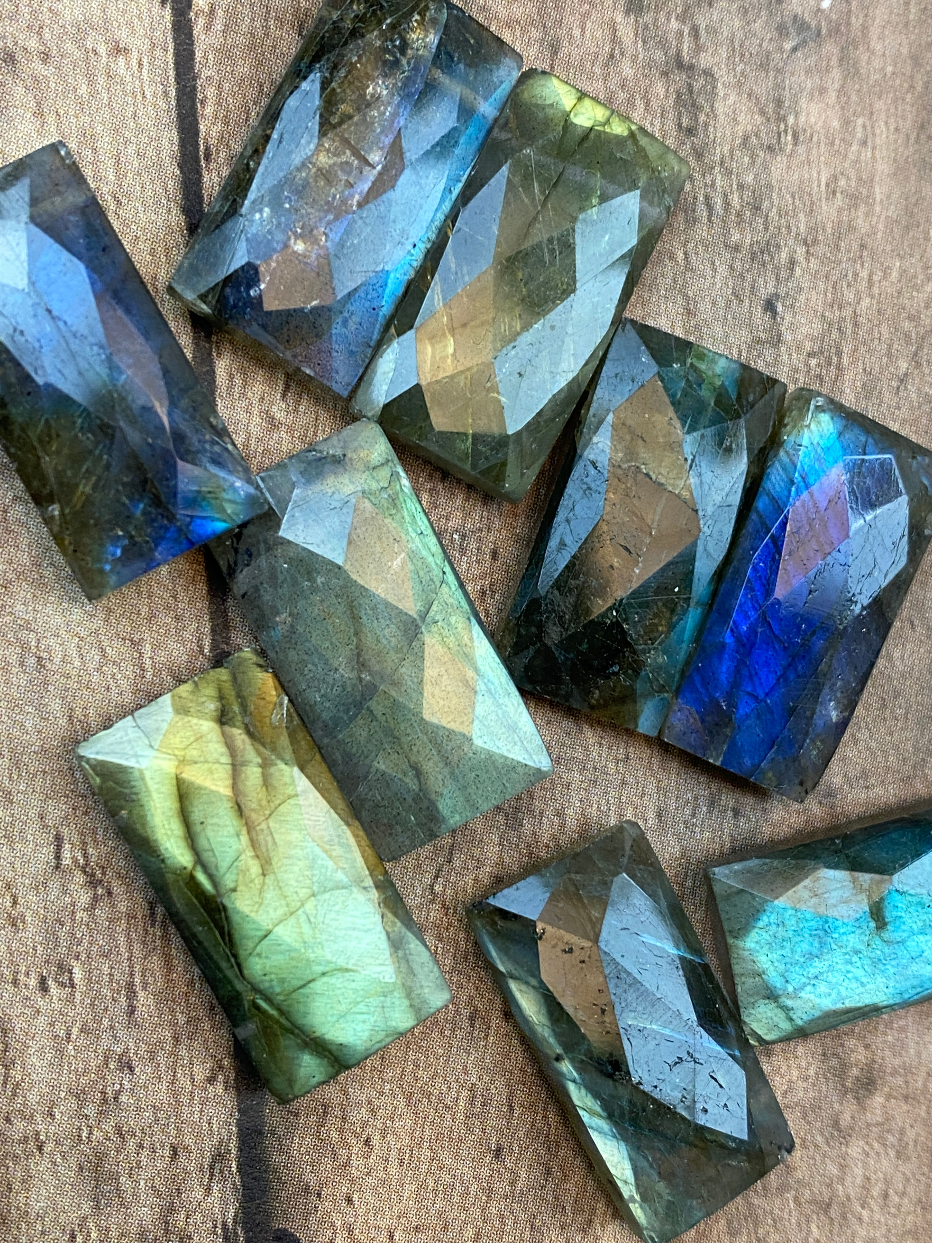 10x20mm Faceted Square Drop Briolette Labradorite