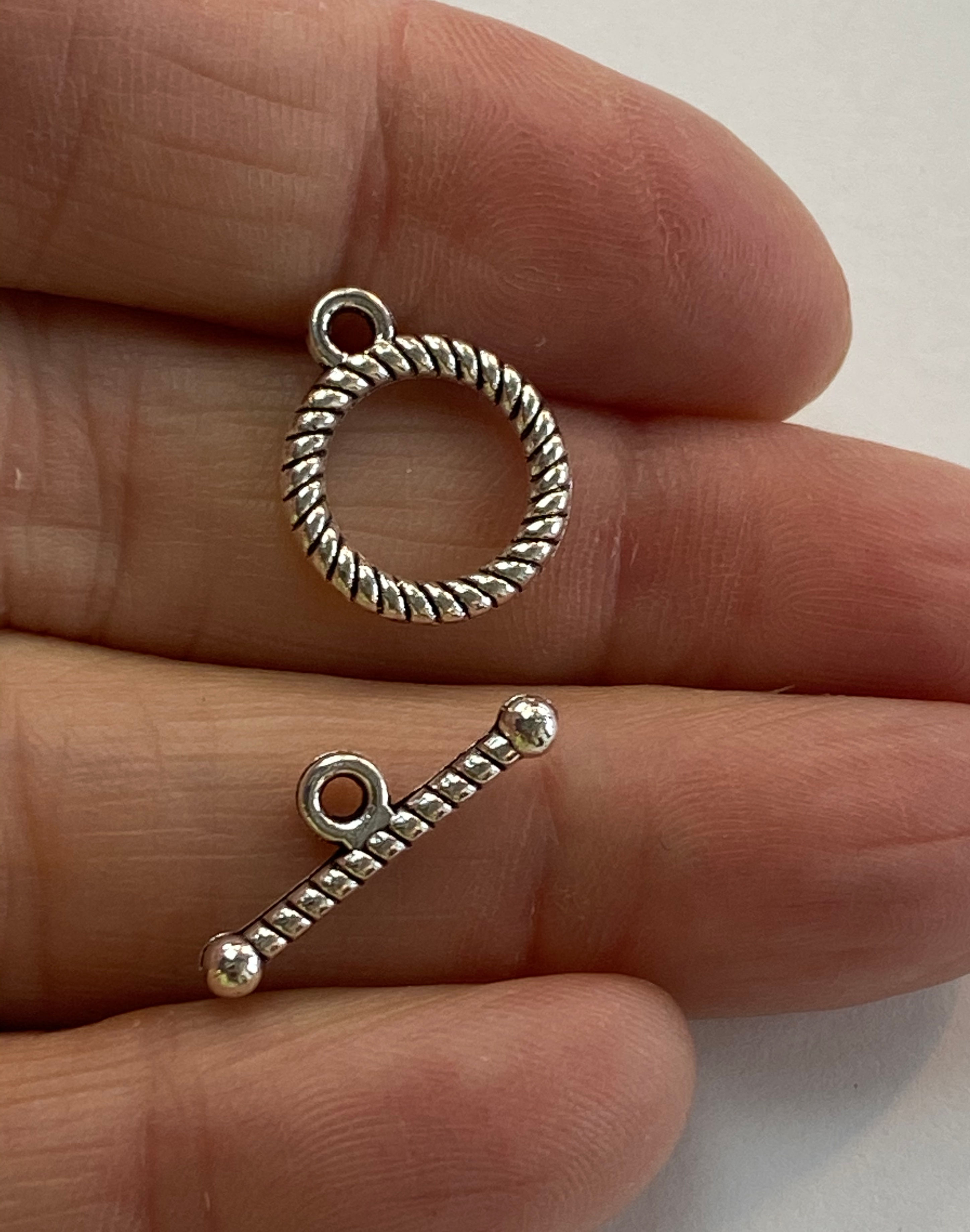 Antique Silver Twisted Rope Toggle Clasp
