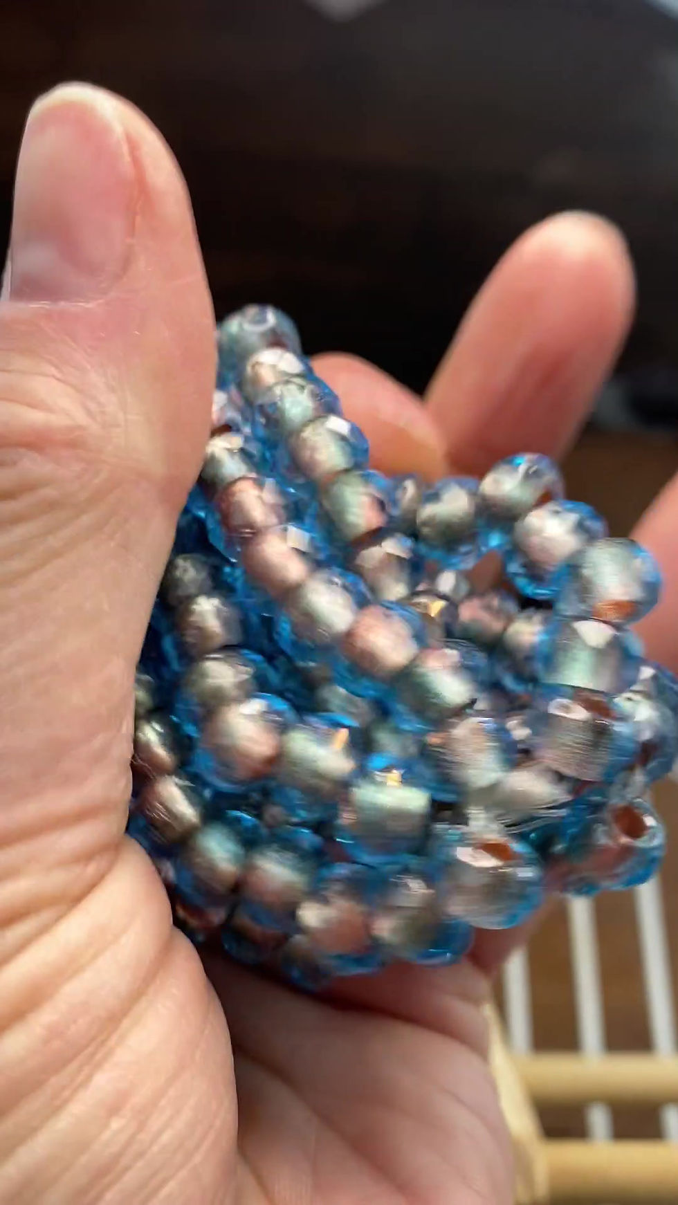 Miniatura: 6x9mm Large Hole Pacific Blue/Copper Lined