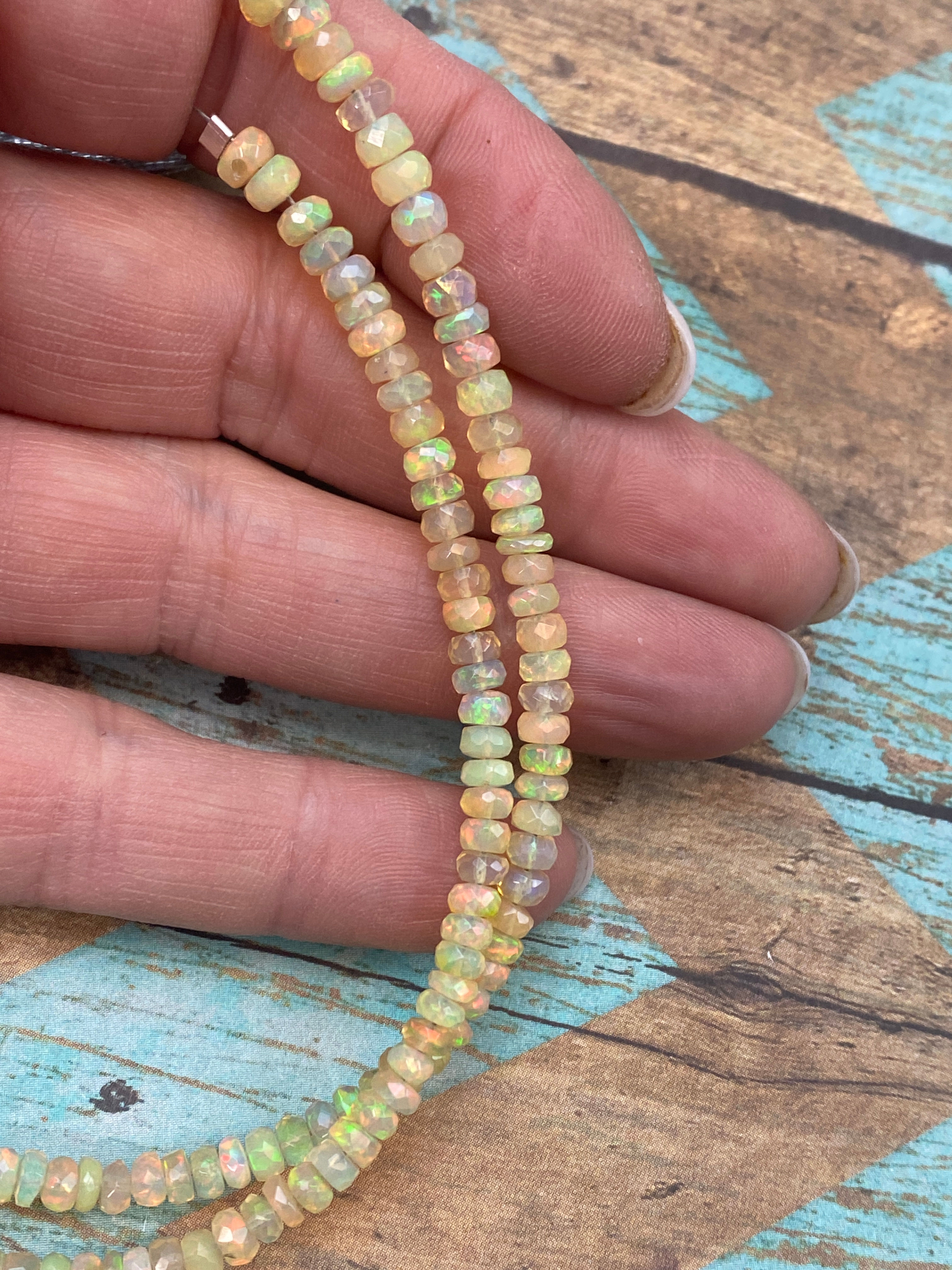 3-5mm Honey Opal Faceted Rondelle Honey Opal