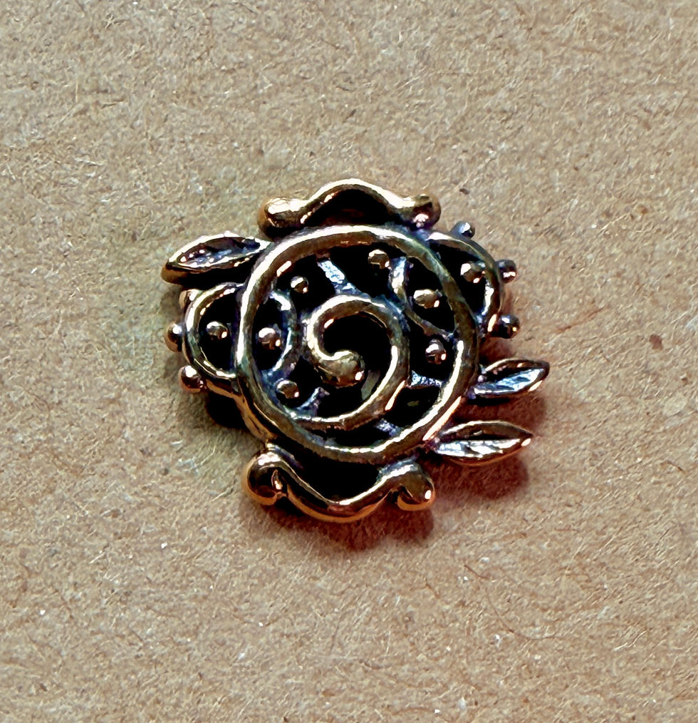 Miniature : 15mm Round Swirl Vine Connector - Retired Jill MacKay