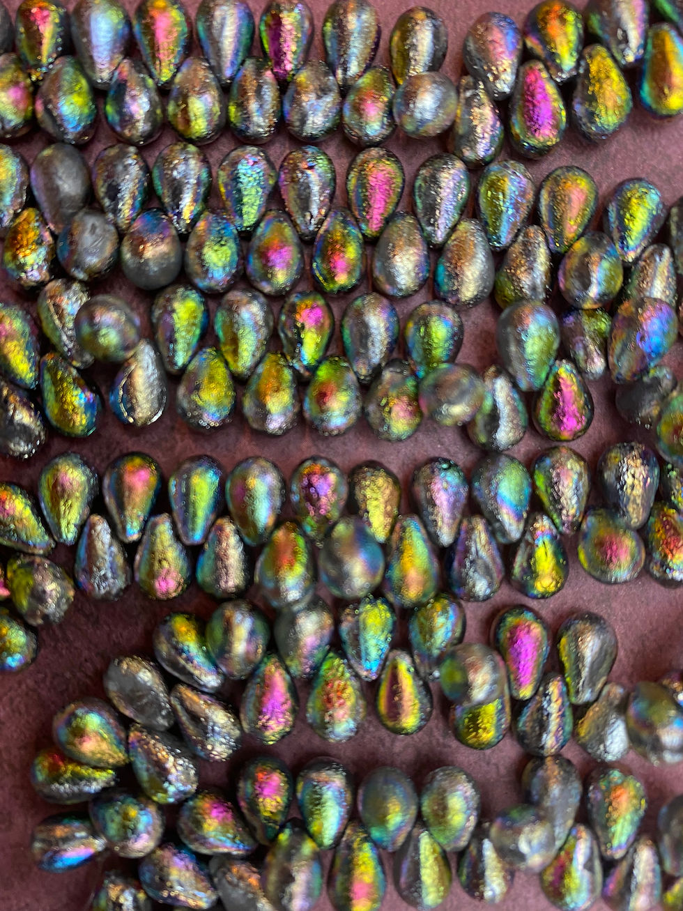 縮圖：6x9mm Etched Full Vitrail X2 Drops northern lights