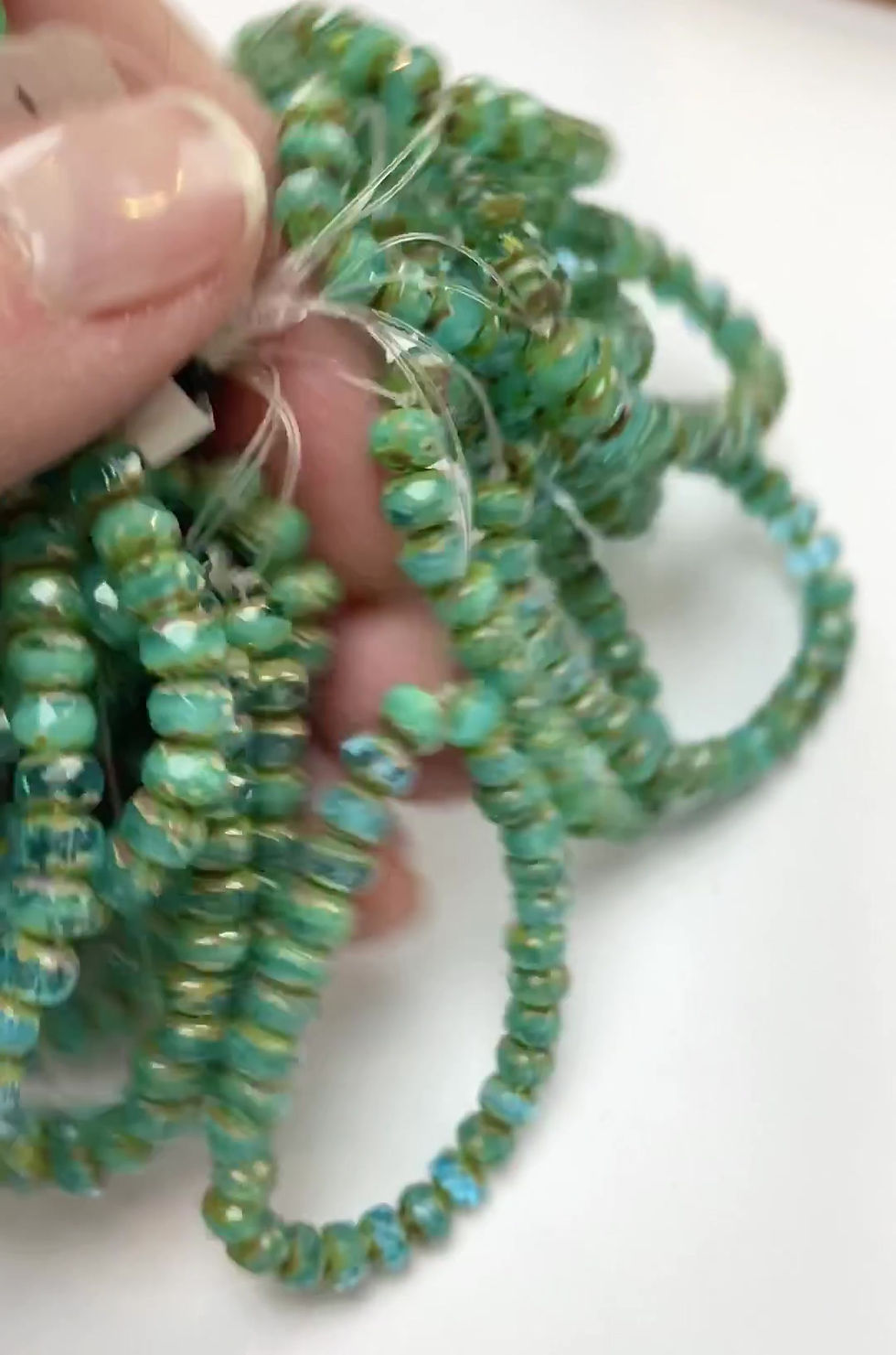 Miniatura: 3X5mm Rondelle - TurquoiseTransparent/Opaque Mix