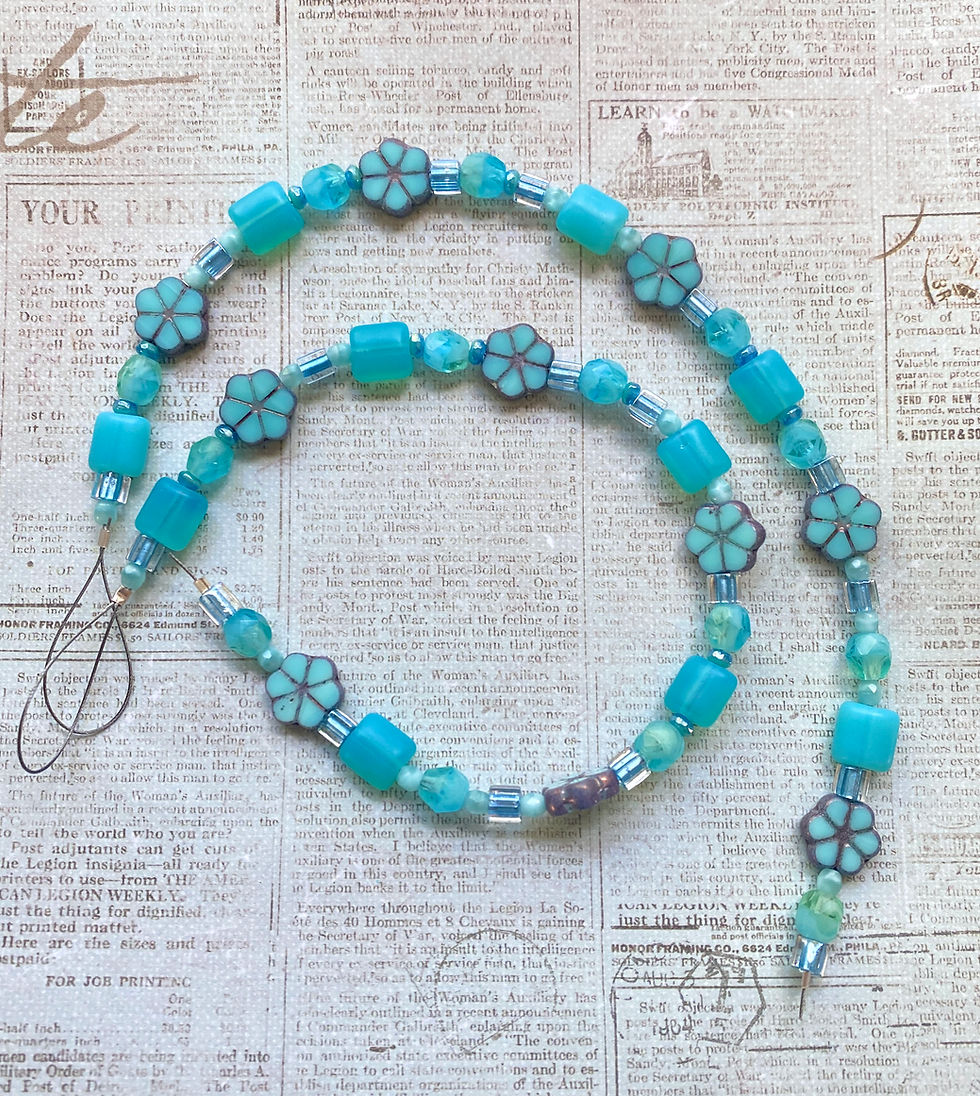 Thumbnail: Specialty 8 Inch Bead Strand Caribbean Blue Mix