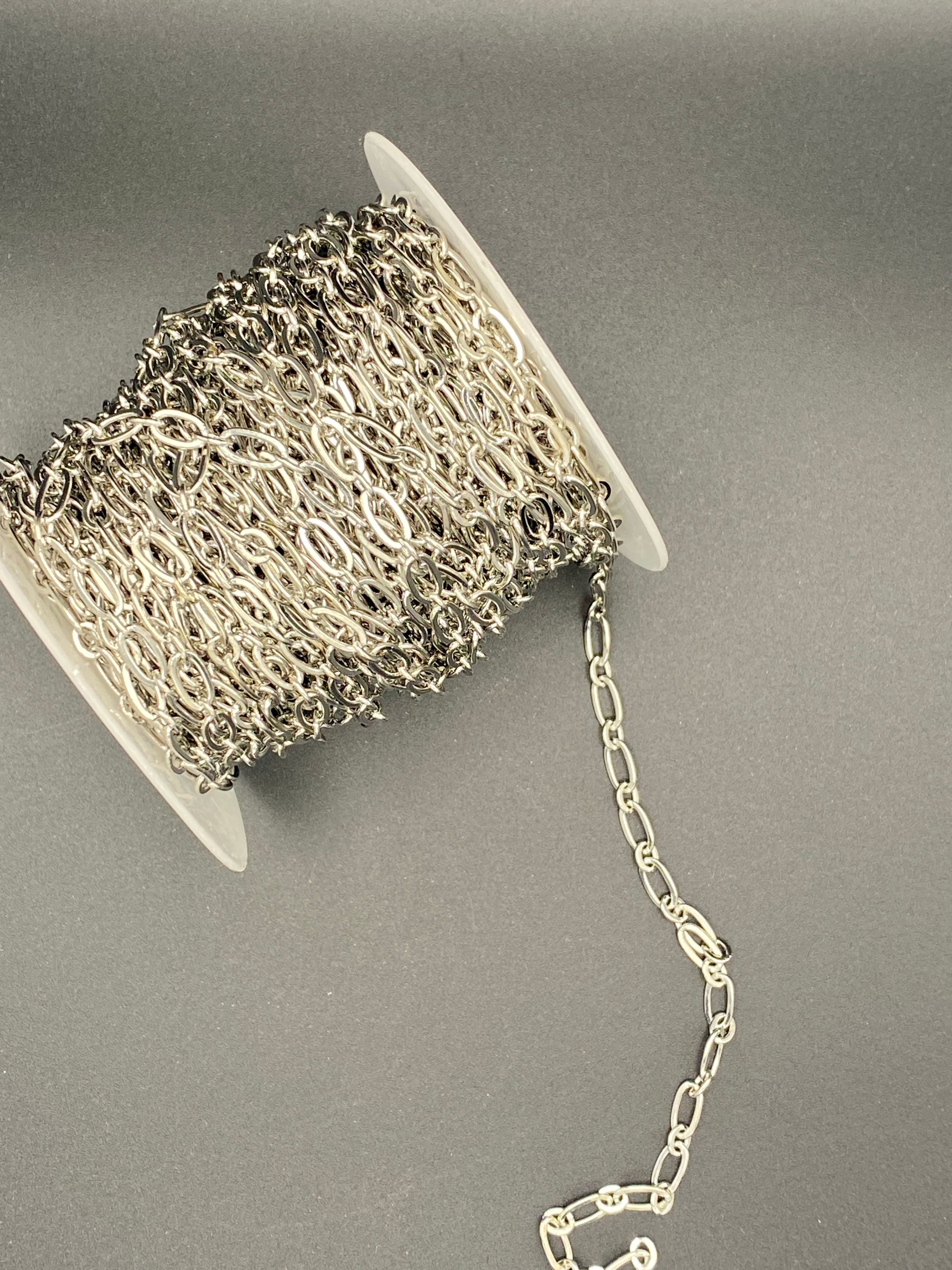 4.5x1mm Oval & Round Figaro Chain Platinum Plated