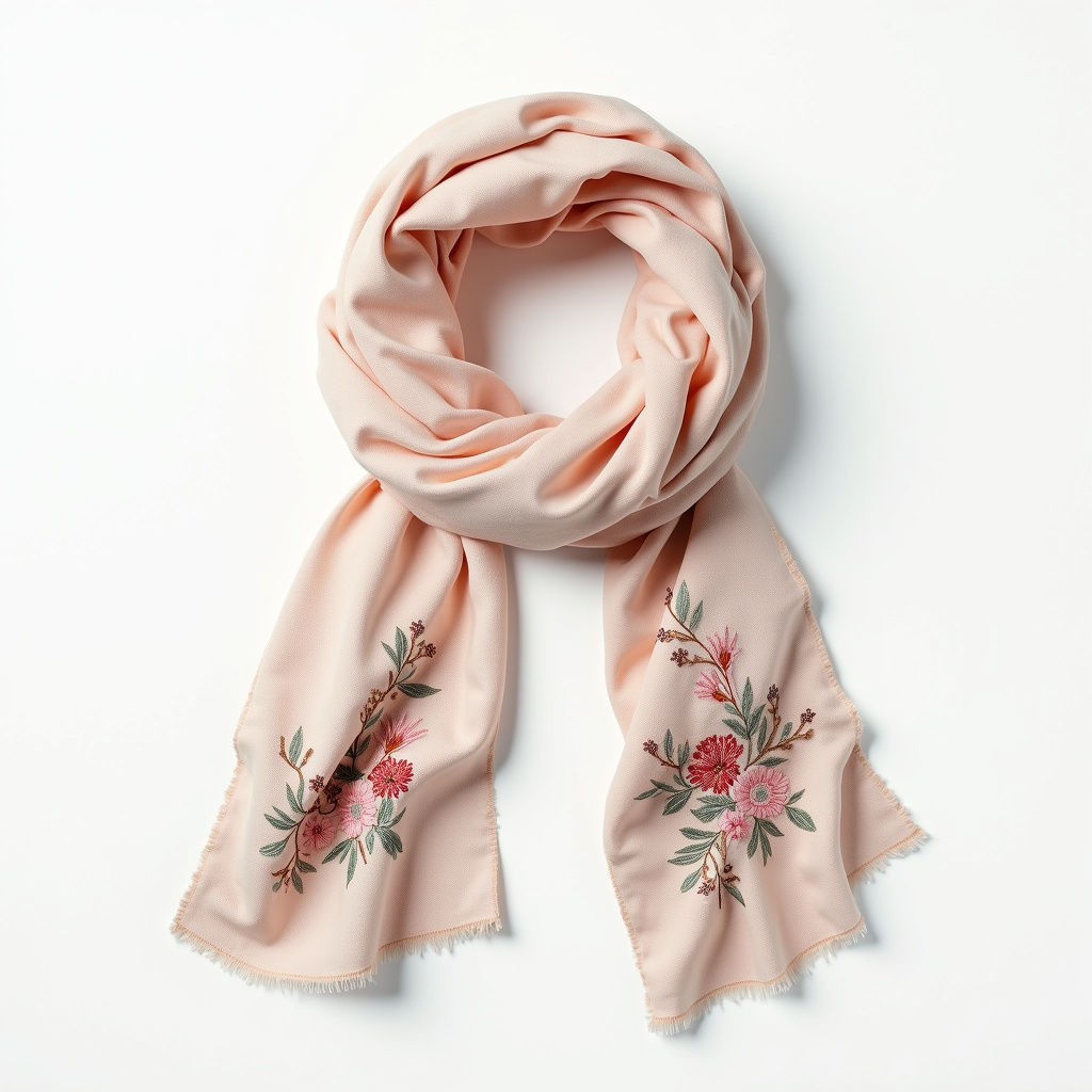 Floral Embroidered Scarf