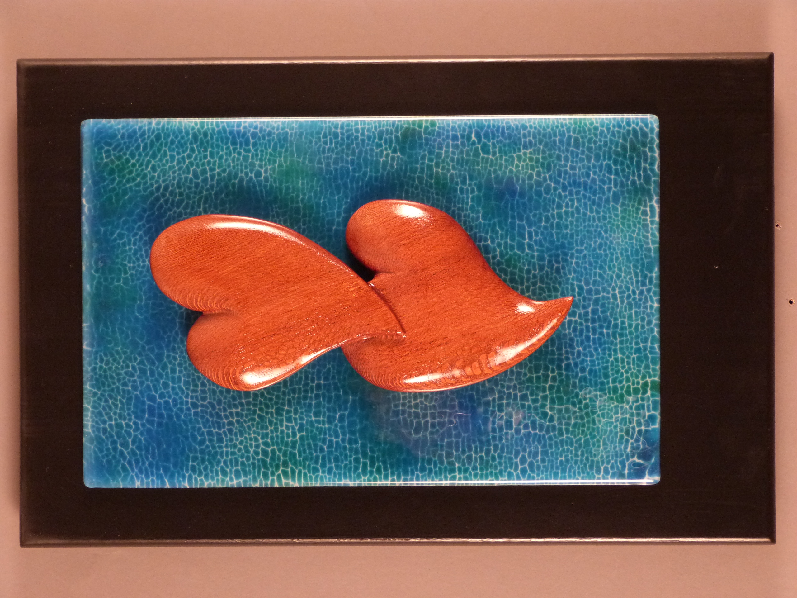 Bubinga Hearts on light blue