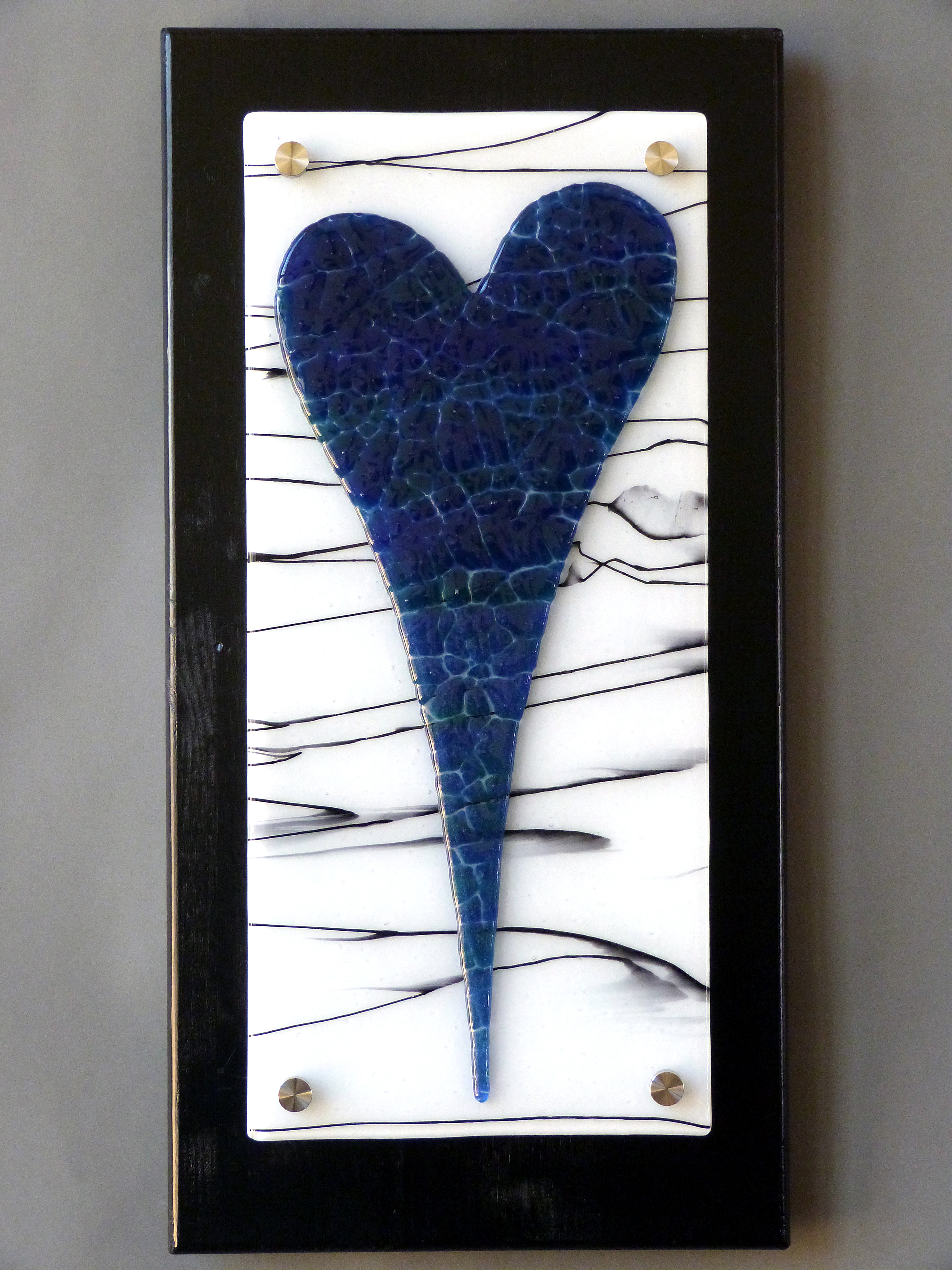 Blue Crackle Heart. Available.