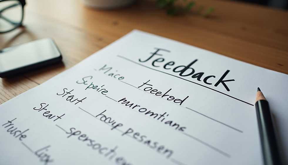 Customer feedback form with handwritten notes