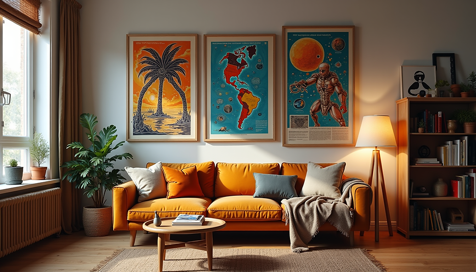 The Big Bang Theory living room set with science-themed decorations