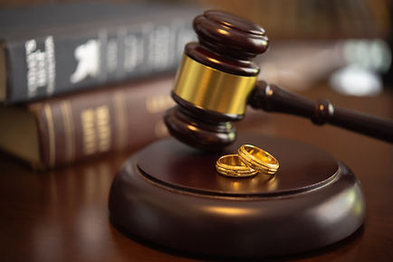 Divorce law, family law concepts. Court gavel ,ring and law book at lawyer office..jpg