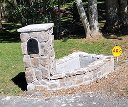 Stone mailbox with large planter
