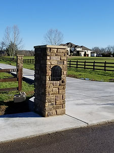 Large stone mailbox