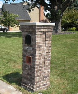 Brick mailbox with wide top