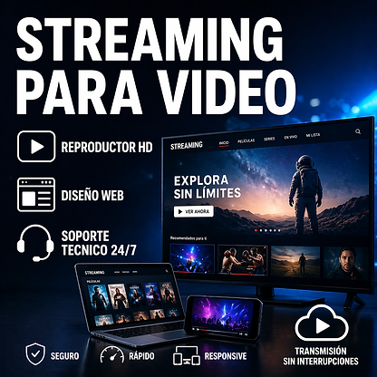 Servicio de streaming para video online y transmisiones en vivo con calidad HD