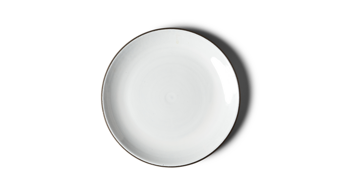 21cm Coupe Side Plate  - White Glossy Dark Clay