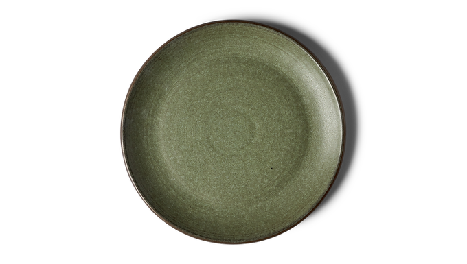 25cm Coupe Dinner Plate  - Studio Green Dark Clay