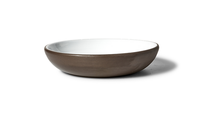 18cm Coupe Dessert Bowl  - White Glossy Dark Clay