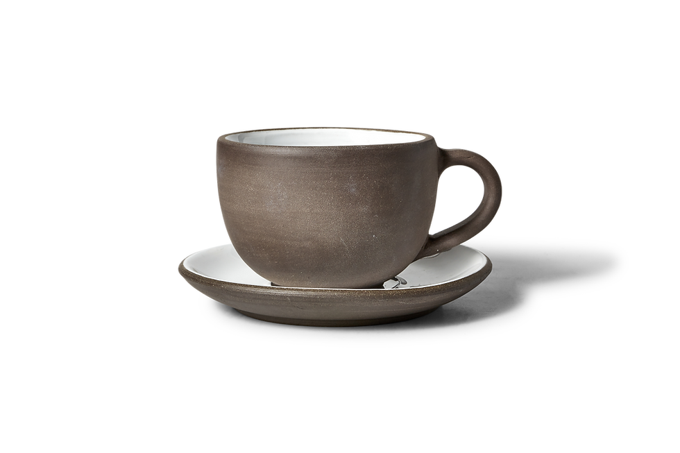 Thumbnail: Saucer - White Glossy Dark Clay
