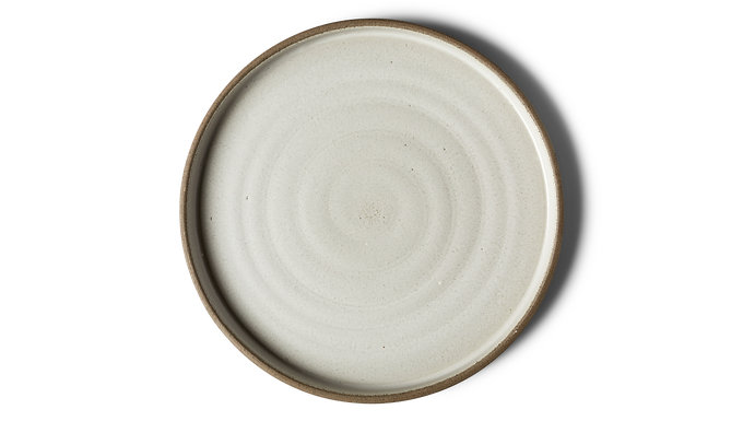 26.5cm Square Sided Entree Plate - White Matte Ino Grey Clay