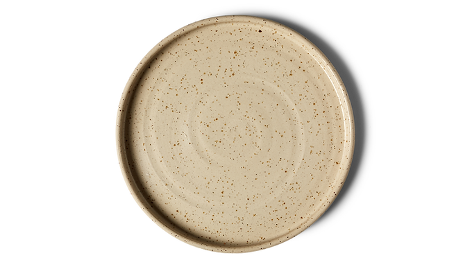 26.5cm Square Sided Entree Plate - Oat Creme Clay