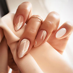24Pcs Sparkly Curve Line Press on Nails