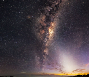 Milky way and zodiacal light
