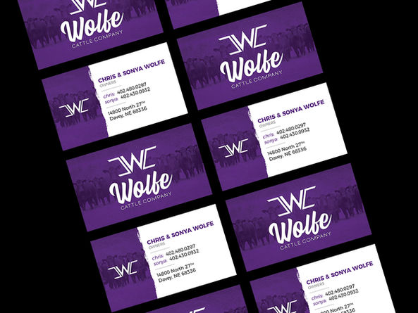 Cattle business cards by Element 93 Design Co. in Nebraska