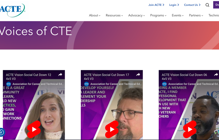 New Resource from ACTE - Voices of CTE!