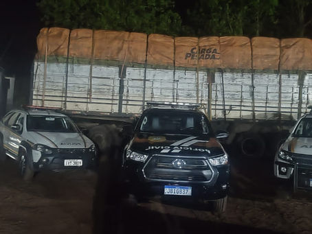 Brigada Militar realiza apreensão de cerca de 800 fardos de feno de alfafa em Tiradentes do Sul