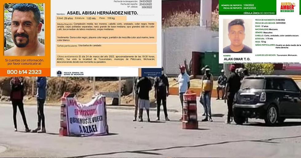 Emiten alertas para localizar a Alan Omar y Asael Abisai; razón de los bloqueos ayer en Pátzcuaro