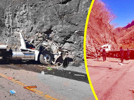 En Tuzantla, camión de carga pierde el control y choca dejando dos muertos