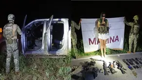 Elementos de la SEMAR detienen a mujer empecherada; le aseguraron armamento, equipo táctico y vehículos