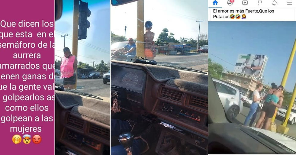 #PasaEnMichoacán: Los amarran de un semáforo por golpear a sus esposas (+Fotos)