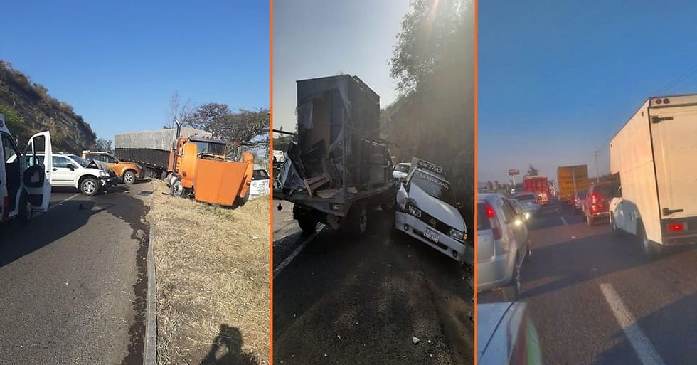 Falla mecánica de tráiler provoca aparatosa carambola en la Morelia-Pátzcuaro (+Fotos+Video)