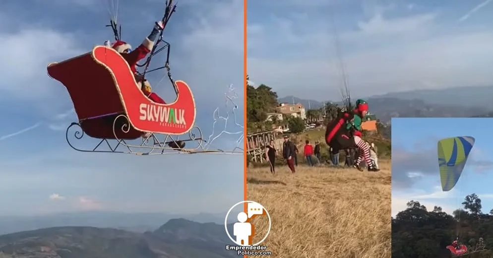 Santa Claus ya llegó a Michoacán; vuela sobre Charo con su trineo (+Video)