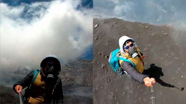 Se mete al cráter del volcán Popocatépetl y graba estos impresionantes videos