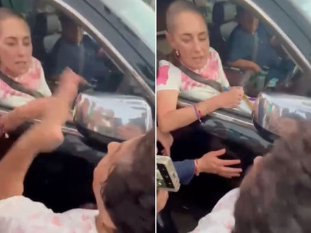 'No te doy la mano, quiero que resuelvas': mujer encara a Sheinbaum; denuncia despojo