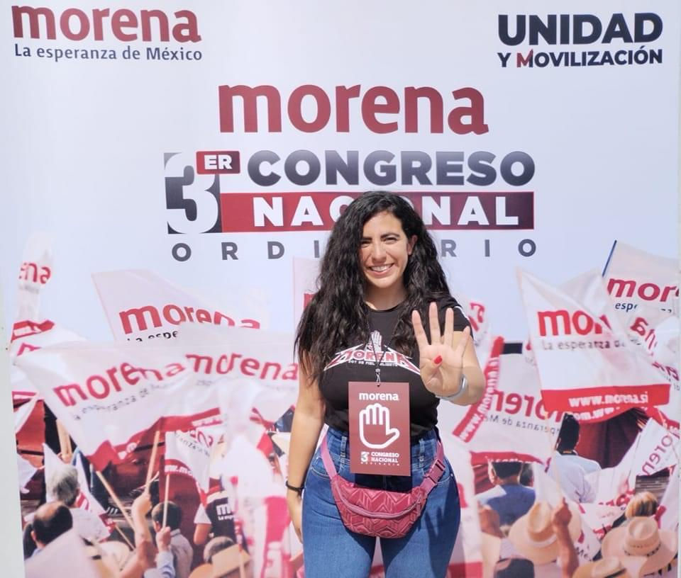 Giulianna Bugarini de las 100 mujeres más votadas en Consejo Nacional de Morena